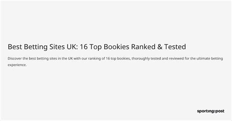 Best Betting Sites UK: 16 Top Bookies Ranked & Tested.